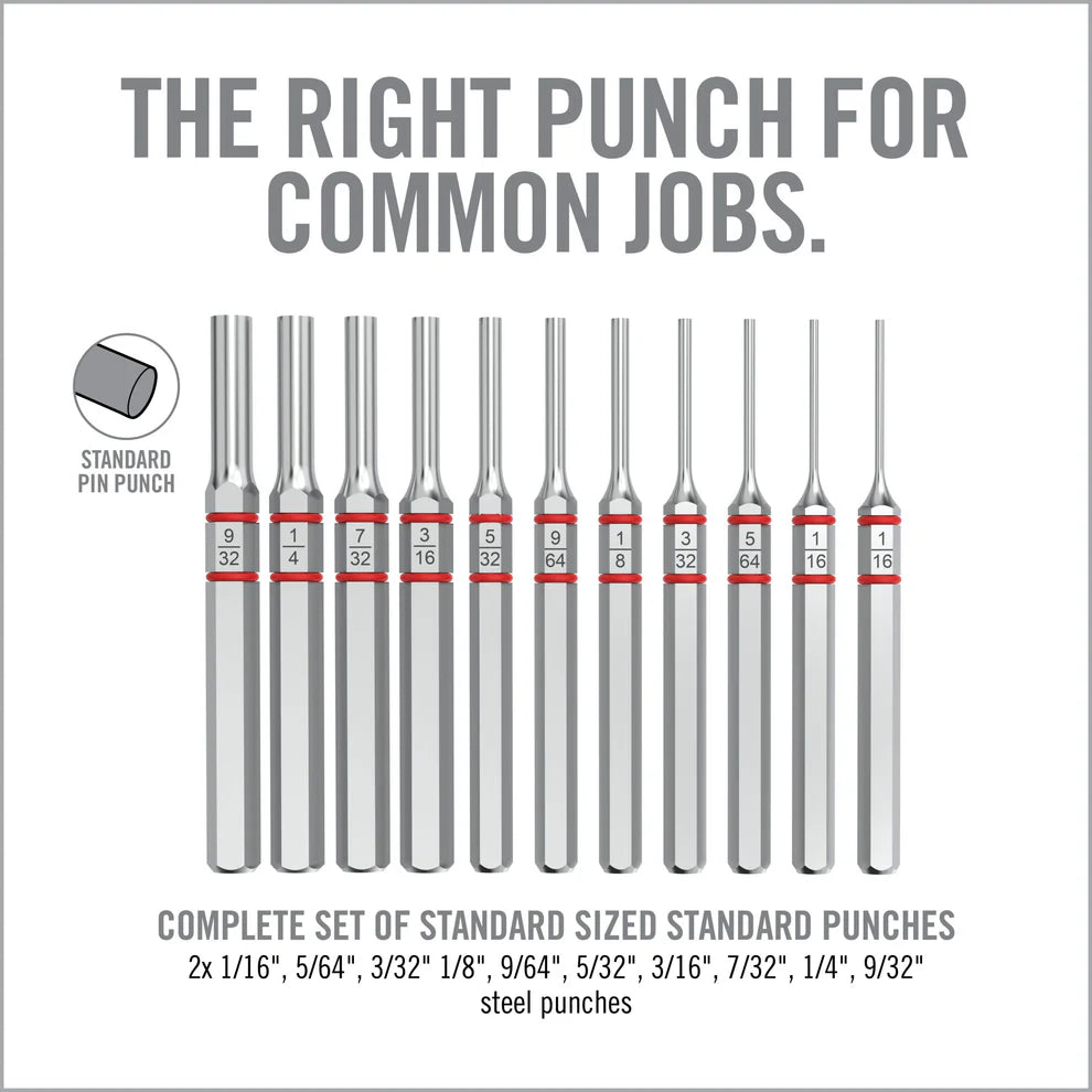 Accu-Punch 11-Piece Standard Pin Punch Set