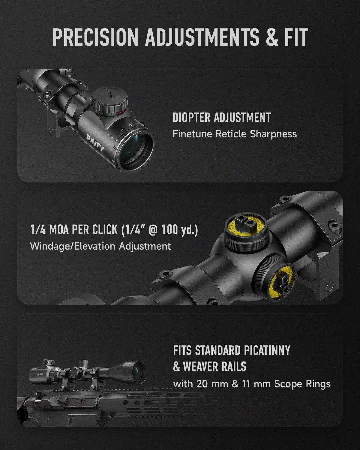 Pinty Nova 3-9x40 SFP Rifle Scope GEN II