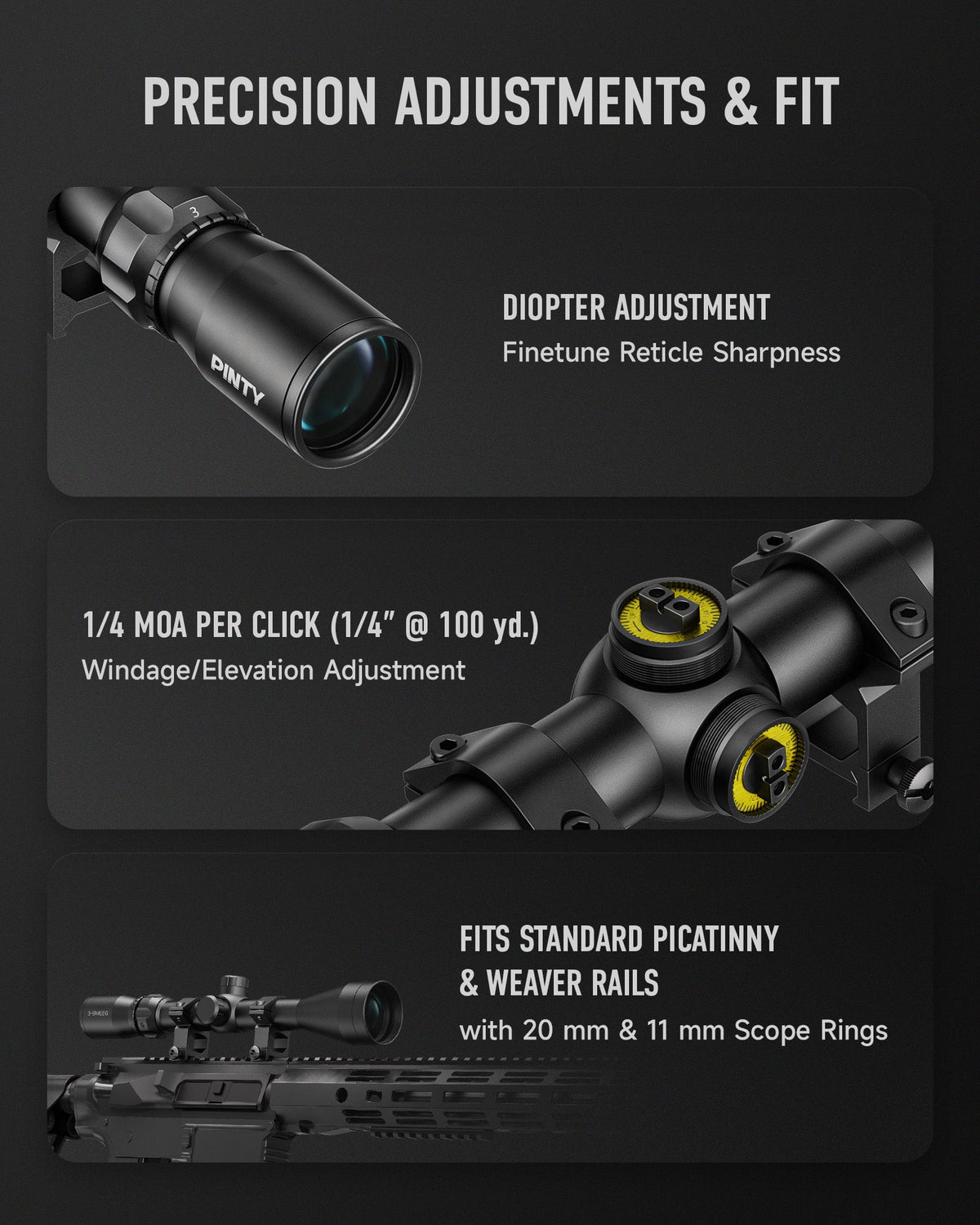 Pinty Nova 3-9x40 SFP Rifle Scope