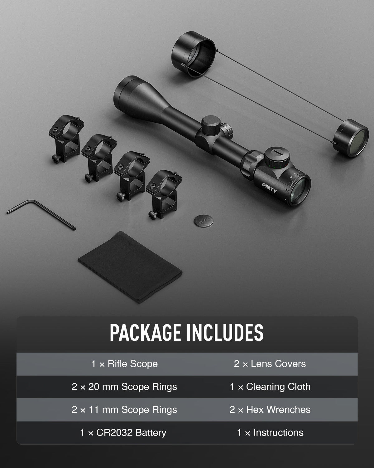 Pinty Nova 3-9x40 SFP Rifle Scope GEN II