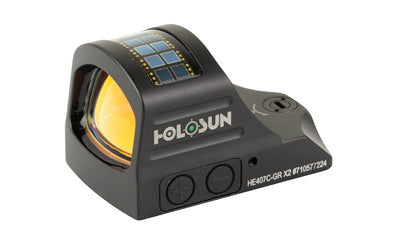 Holosun Technologies 407C-GR-X2 - Green Dot - 2 MOA - Black Color - Side Battery - Solar Failsafe HE407C-GR X2