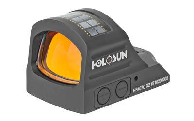 Holosun Technologies 407C-X2 - Red Dot - 2 MOA - Black - Side Battery - Solar Failsafe - Mount Not Included HS407C X2
