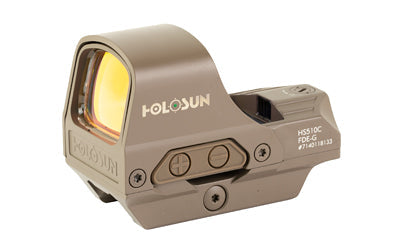 Holosun Technologies HS510C - Reflex Sight - Multiple Reticle - 65 MOA Circle - 2 MOA Green Dot - Aluminum Housing - Matte Finish - Flat Dark Earth - Solar with Internal Battery