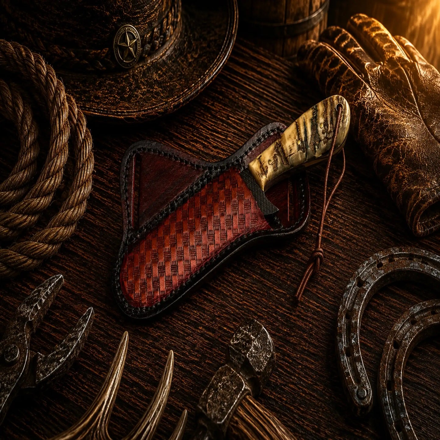 The Ranch Boss Bull Cutter Knife – Handmade D2 Powder Coated Steel Ranch Knife