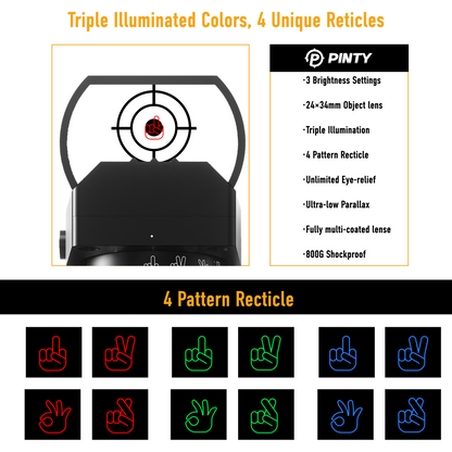 Pinty Nova 4-in-1 Hand Gesture Reticle Dot Sight