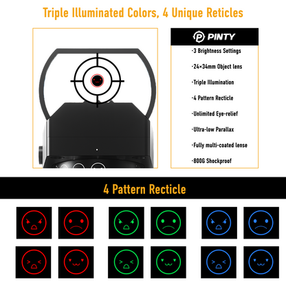 Pinty Nova 4-in-1 Emoji Reticle Dot Sight
