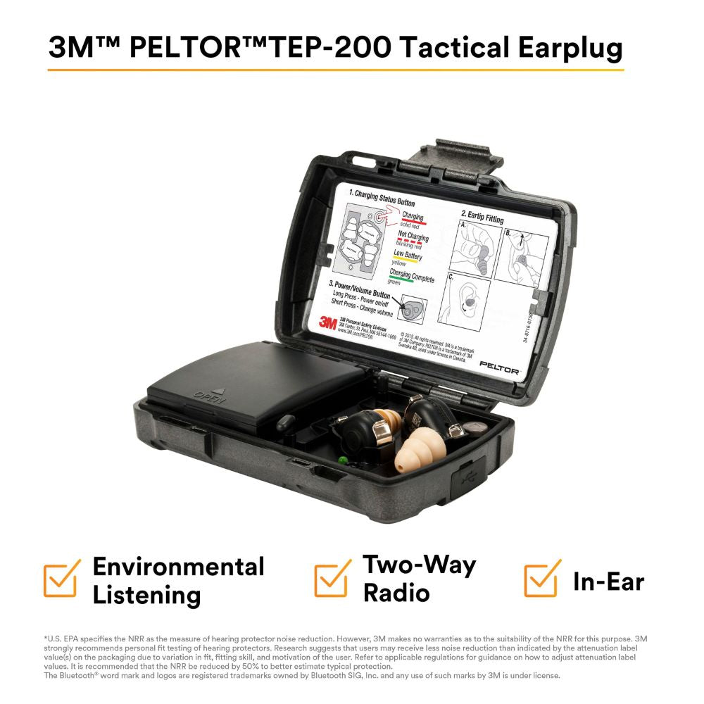 3M Peltor TEP-200 - Ear Protection and Bluetooth Capability w/ 3M Skull Screws