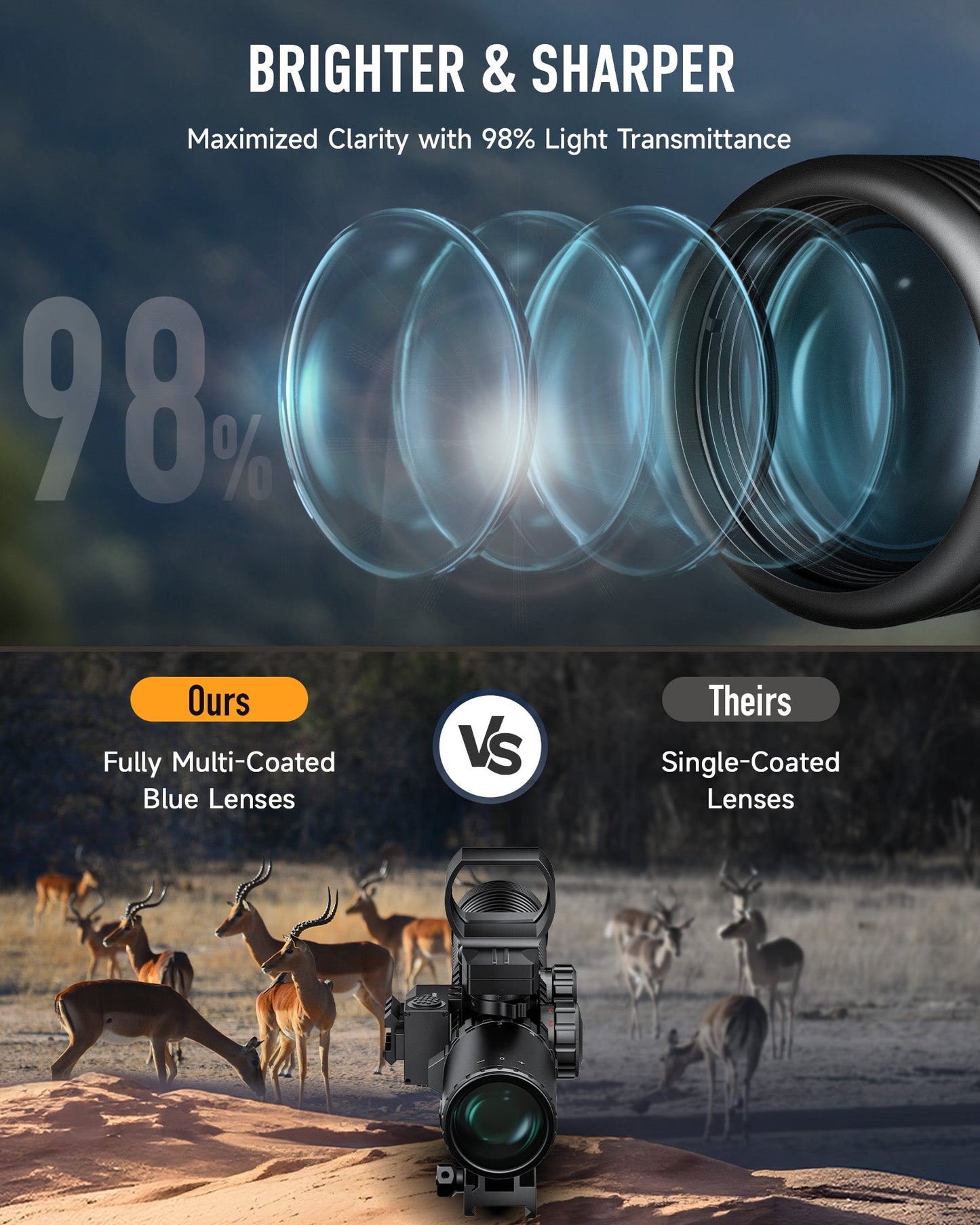 PINTY Nova 4-in-1  3-9x32 Rifle Scope Combo
