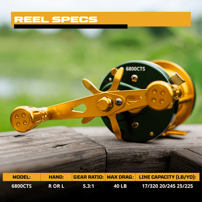 6800 CTS Round Baitcaster Reel