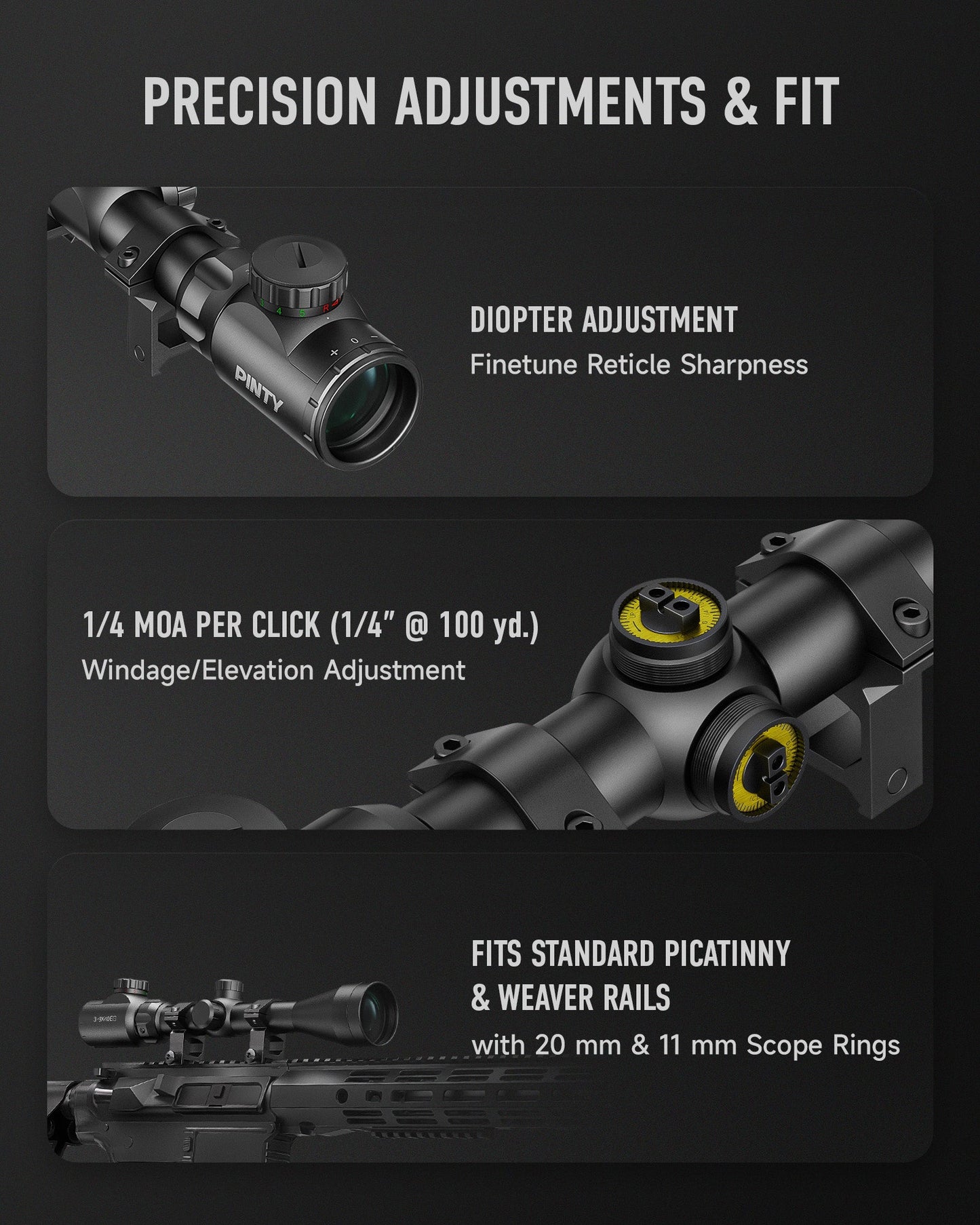 Pinty Nova 3-9x40 SFP Rifle Scope GEN II