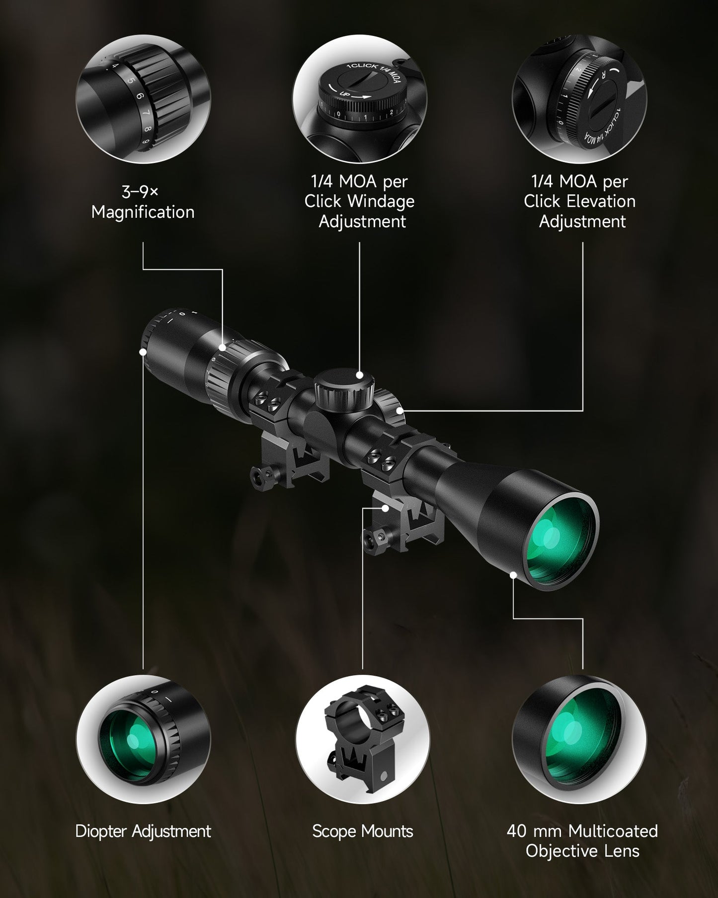 Pinty Nova 2-7x32 SFP Rifle Scope