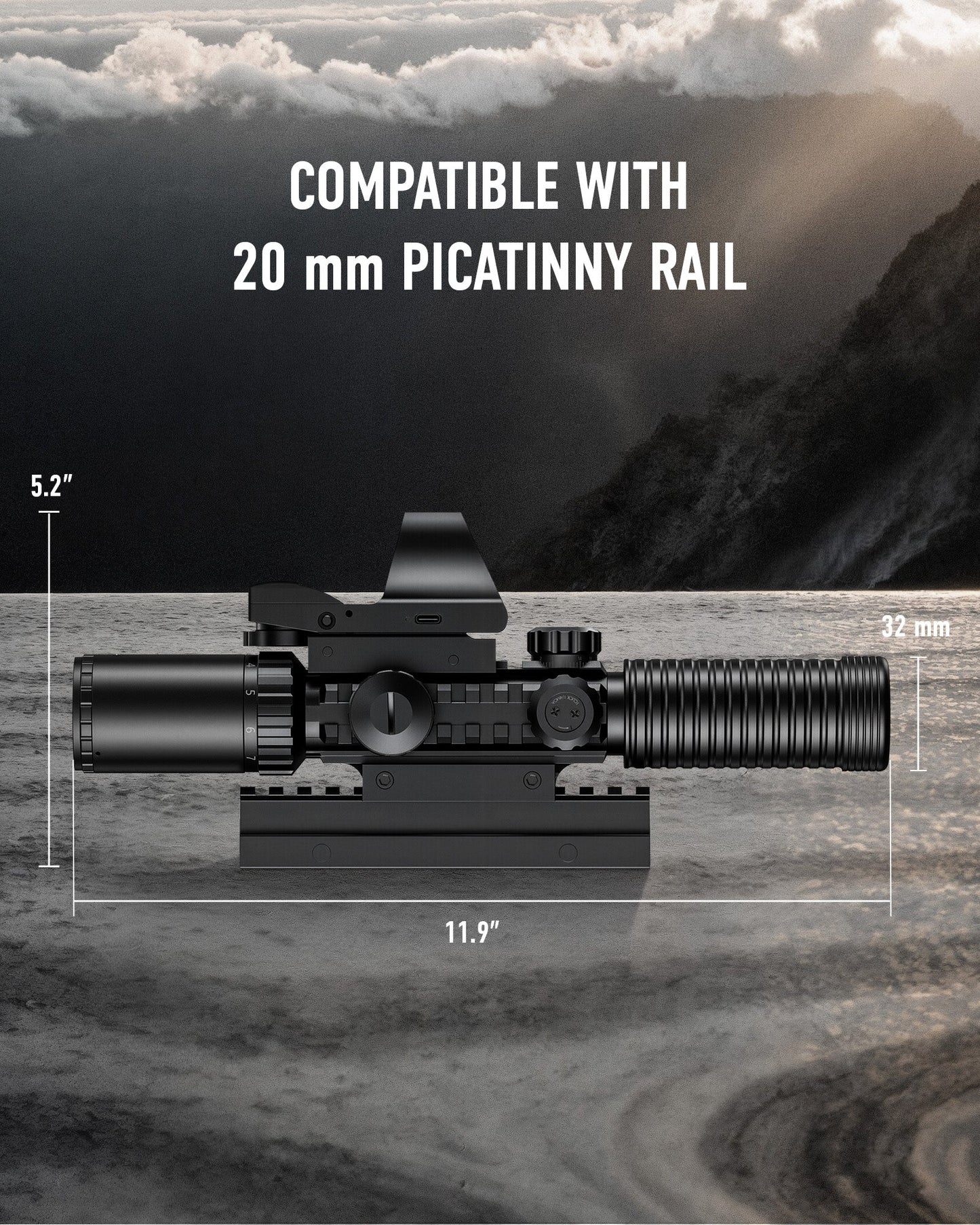 PINTY Nova 4-in-1  3-9x32 Rifle Scope Combo