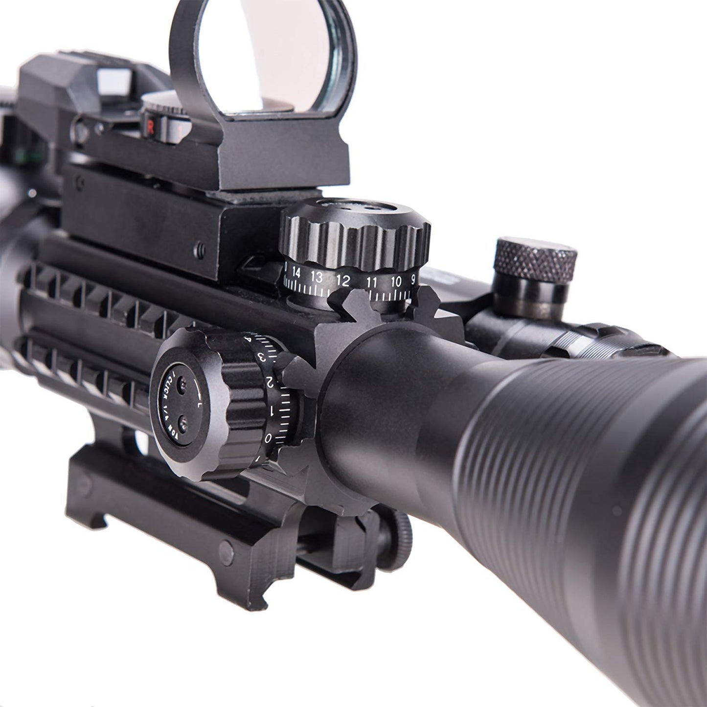 Pinty Nova 3-in-1 4-12x50 SFP Rifle Scope Combo, Green Laser