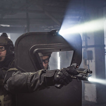 Ballistic Shield Light - 1,500 Lumen Tactical Light - Dual Fuel Power for Shield Operations