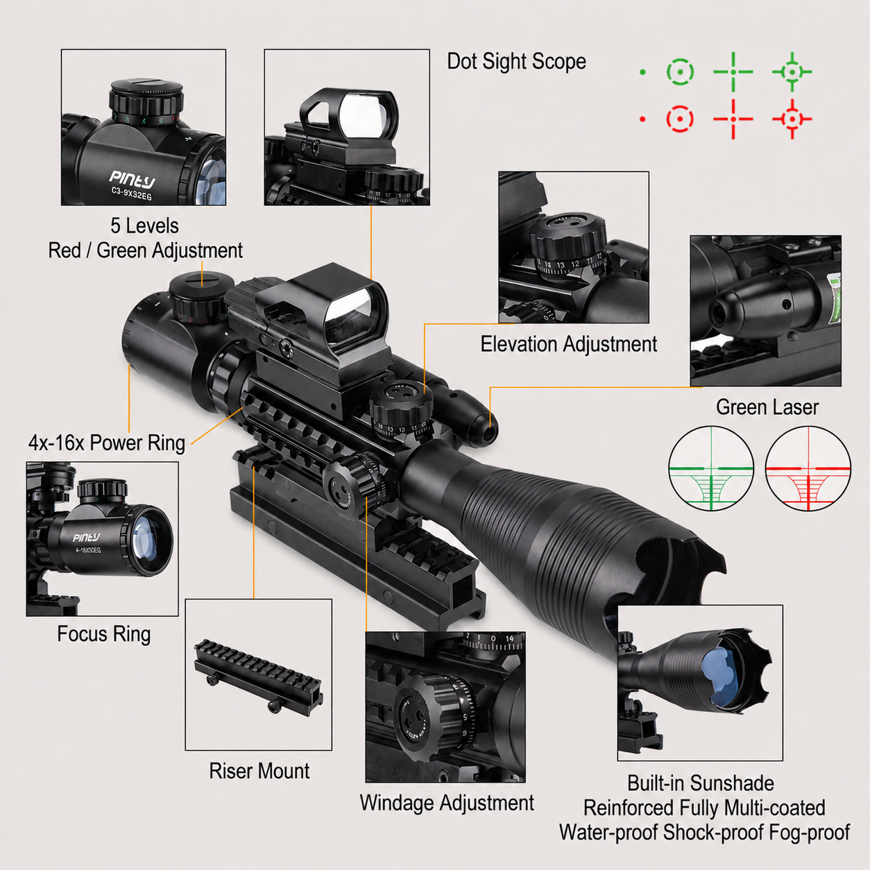 Pity Nova 4-16x50mm Rifle Scope Combo