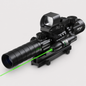 Pinty Nova 3-in-1 3-9x32 SFP Rifle Scope Combo, Green Laser