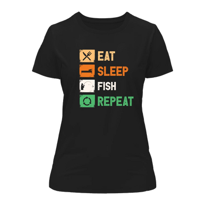 Eat Sleep Fishing Repeat T-Shirt for Women