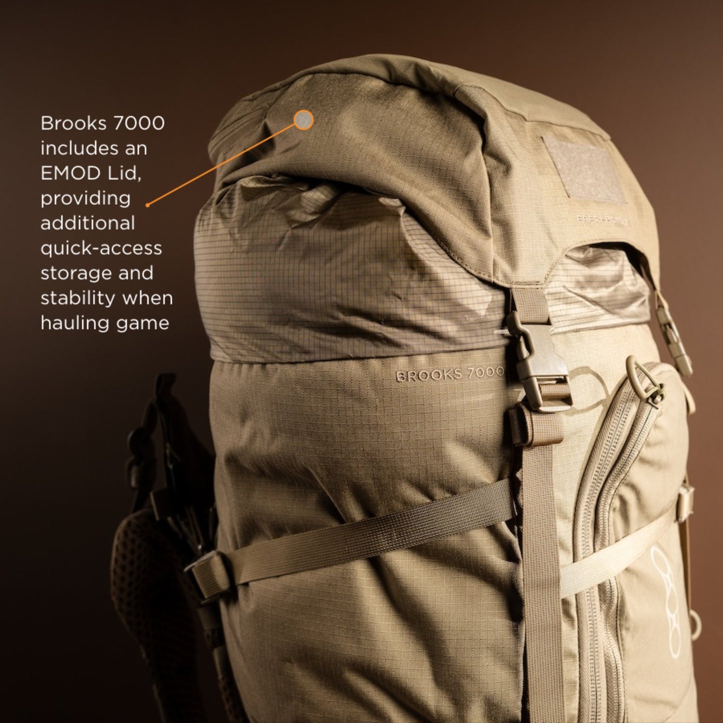 Eberlestock Brooks 7000 - Lightweight w/ EMOD Lid & Hydration Bladder Sleeve