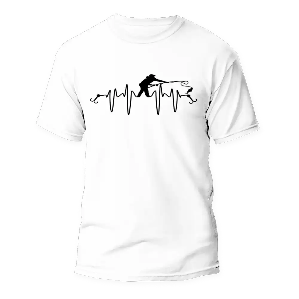 Fishing Heart Beat Man T-Shirt