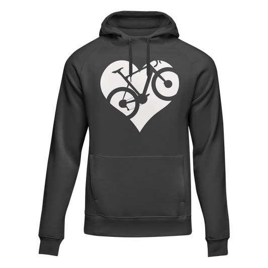 Heart Bike Adult Fleece Hoodie