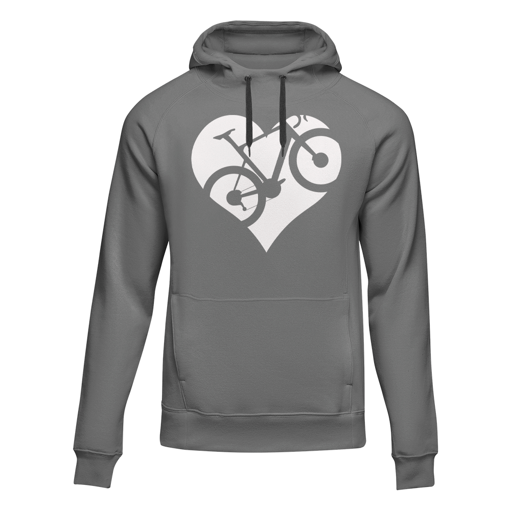 Heart Bike Adult Fleece Hoodie