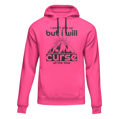 Hiking I Won't Give Up But I Will Curse Adult Fleece Hoodie