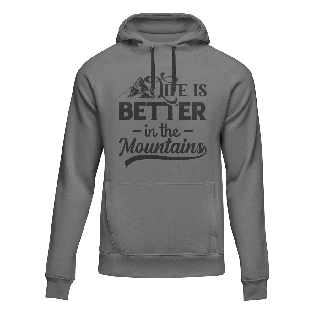 Hiking Life Is Better In The Mountains Adult Fleece Hoodie