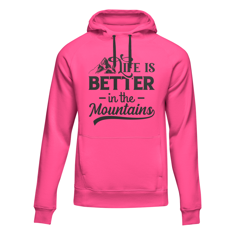Hiking Life Is Better In The Mountains Adult Fleece Hoodie