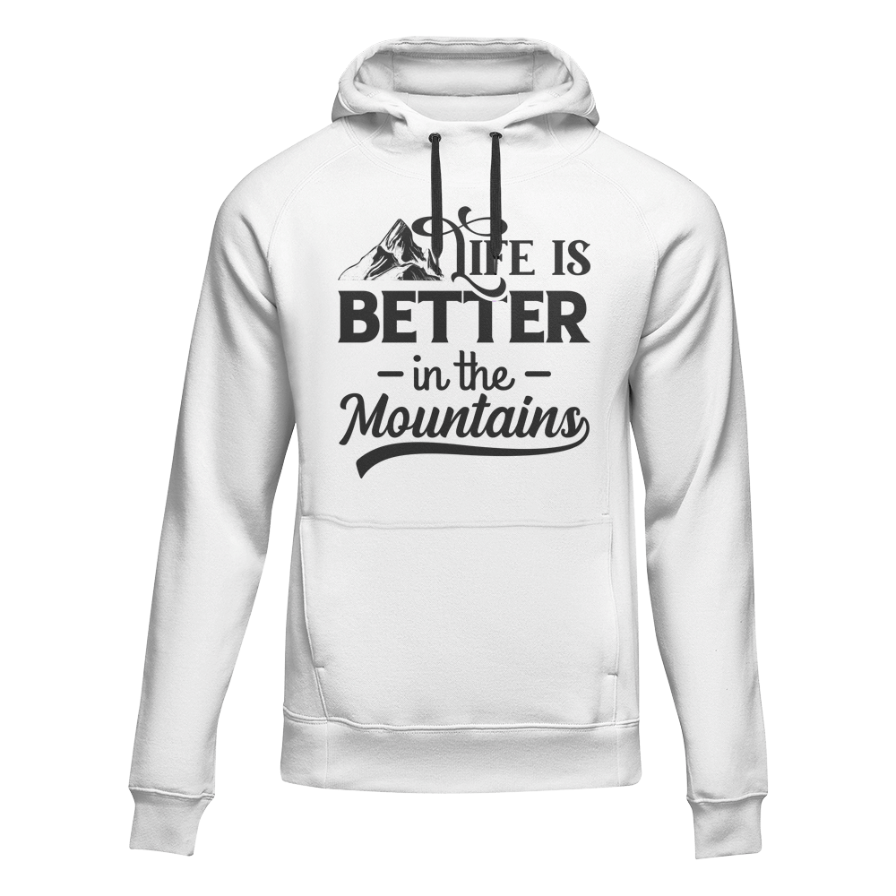 Hiking Life Is Better In The Mountains Adult Fleece Hoodie