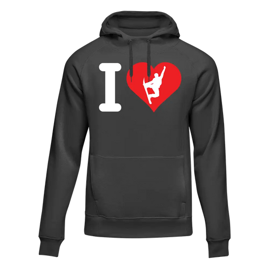 I Love Snowboarding Adult Fleece Hoodie
