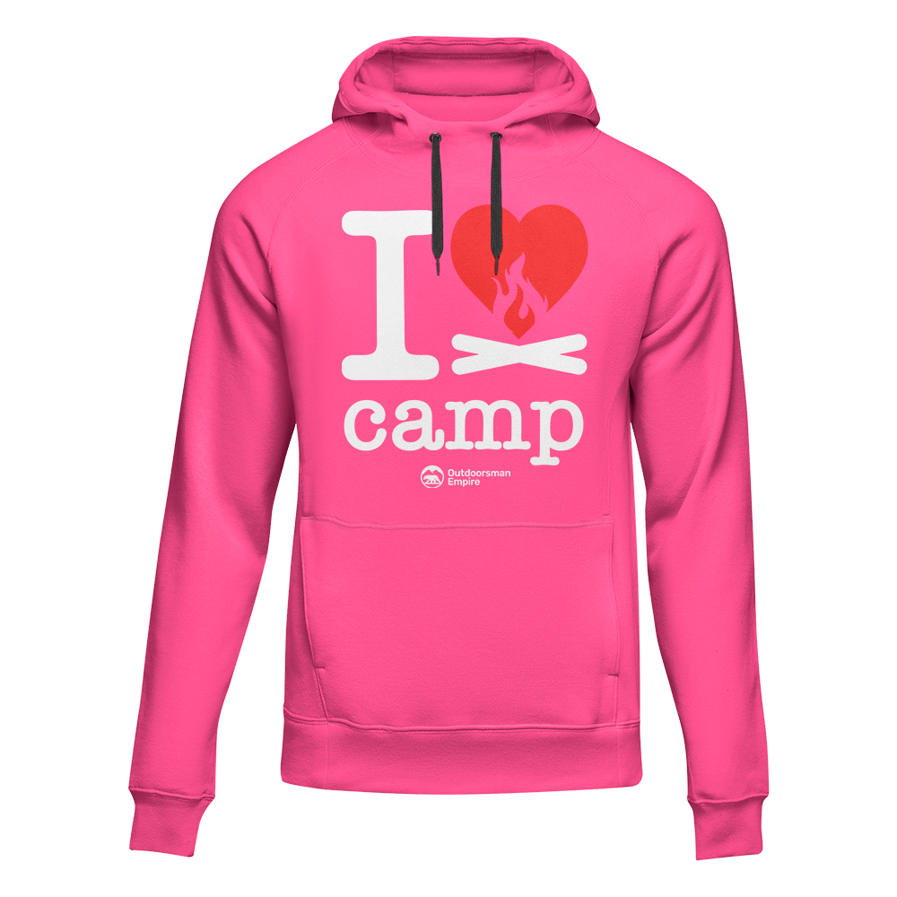 I Love Camp Adult Fleece Hoodie