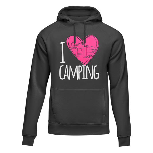 I Love Camping Adult Fleece Hoodie