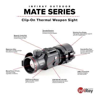 iRay Mate MAH50 - 50mm Clip-On Thermal w/ 2400 Yard Range
