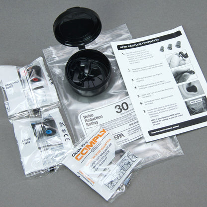 NFMI Earplugs by Ops-Core - Case & All Tip Sizes Included - Comfortable Hearing Protection