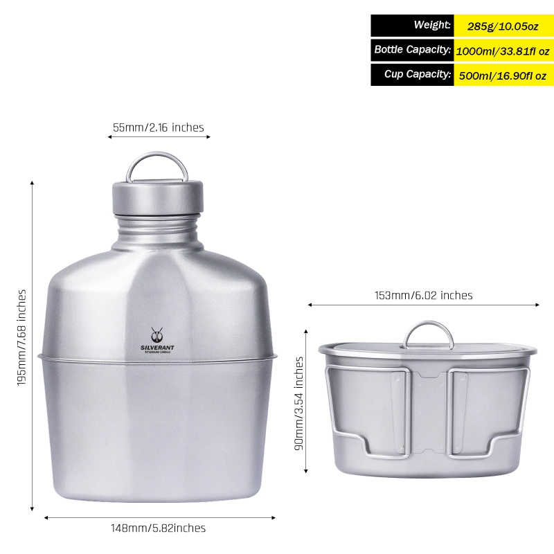 SilverAnt | Canteen Military Mess Kit | Titanium