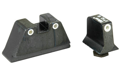 Trijicon Suppressor Sight Height -  Green Front Sight with Orange Rear Lamps -  Fits Glock 17/19/22/23/26/27/31/32/33/34/35/37/38/39 -  Black