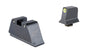 Trijicon Suppressor/Optic Height -  Night Sights -  Orange Front with Black Rear & Green Lamps -  Fits GLOCK 17/19/22/23/24/26/27/31/32/33/34/35/39