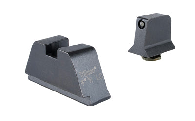 Trijicon Suppressor/Optic Height -  Night Sights -  White Front with Metal Rear & Green Lamps -  Fits GLOCK 17/19/22/23/24/26/27/31/32/33/34/35/39