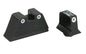 Trijicon Bright & Tough -  Sight -  Suppressor Height -  Green Front with Yellow Rear -  Fits Glock 17/19/22/23/26/27/31/32/33/34/35/37/38/39 -  Black
