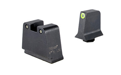 Trijicon Suppressor/Optic Height -  Night Sights -  Orange Front with Black Rear & Green Lamps -  Fits GLOCK 17/19/22/23/24/26/27/31/32/33/34/35/39