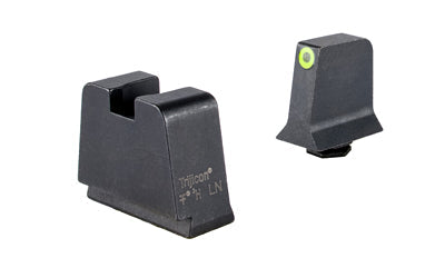 Trijicon Suppressor/Optic Height -  Night Sights -  Orange Front with Metal Rear & Green Lamps -  Fits GLOCK 17/19/22/23/24/26/27/31/32/33/34/35/39
