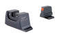 Trijicon Suppressor/Optic Height -  Night Sights -  Orange Front with Black Rear & Green Lamps -  Fits GLOCK 17/19/22/23/24/26/27/31/32/33/34/35/39