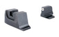 Trijicon Suppressor/Optic Height -  Night Sights -  White Front with Metal Rear & Green Lamps -  Fits GLOCK 17/19/22/23/24/26/27/31/32/33/34/35/39