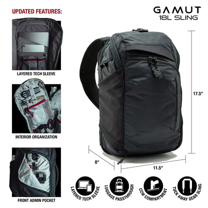 Vertx Gamut 18L Sling - Rapid CCW Deployment & 13" Laptop Carry - 18L Wide-Open Main Storage