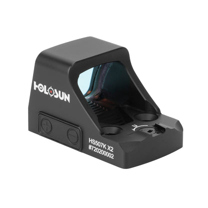 Holosun HS507K-X2 - Compact Pistol Sight for CCW - 2 MOA Dot & 32 MOA Circle (Red & Green) - Shake Awake & 50,000 Hours Battery - IP67 Waterproof