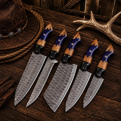 Artisan Damascus Chef Knife Set – Professional Kitchen Collection