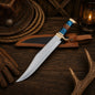 Australian Outback Bowie Knife – D2 Steel With Resin & Stacked Leather Handle