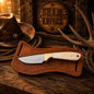 Bone Buckaroo Skinning Knife – D2 Steel & Leather Belt Sheath