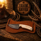 Bone Handle Buckaroo Knife – D2 Acid Wash & Horizontal Sheath