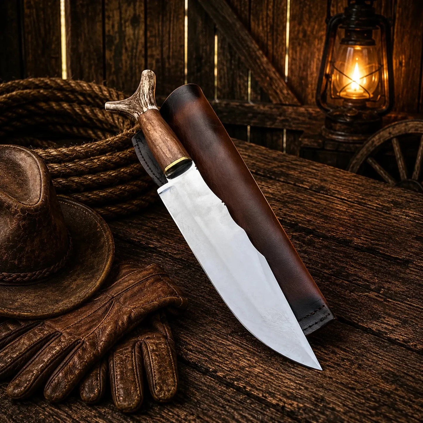 Bowie Knife Handmade | Frontier Inspired Antler Handle